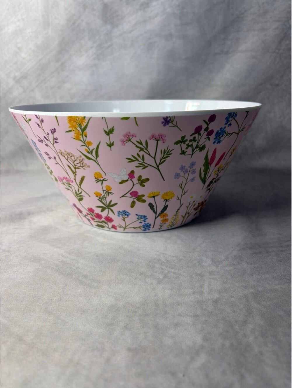 Dolly Parton 10" Melamine Bowl Pink Wildflower Floral Butterfly Serving Bowl